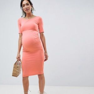 ASOS DESIGN Maternity bardot dress w/ half sleeve